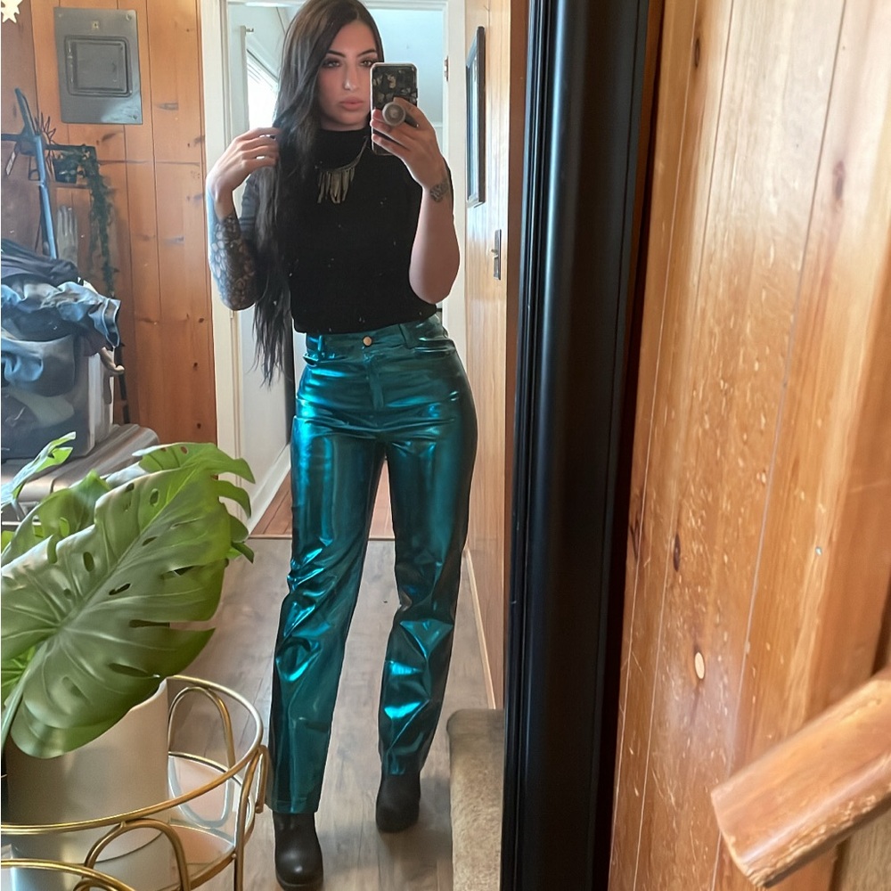 AMYLYNN Lupe Blue metallic trousers